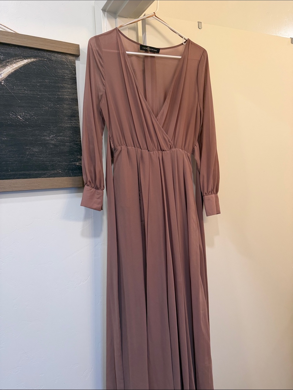naked wardrobe dust colored Wrap Maxi Dress